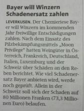 Bayer will Winzern Schadenersatz zahlen